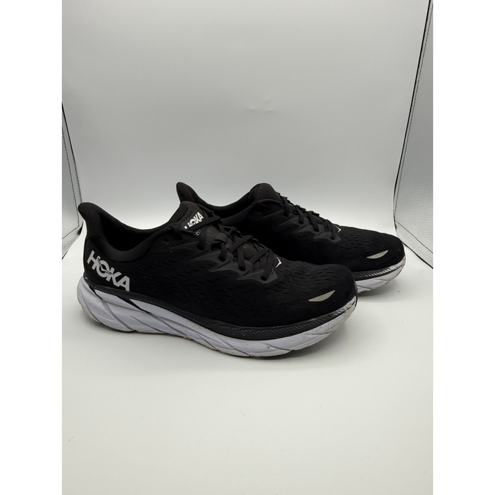 HOKA Clifton 8 Black White Running Shoes Men’s Size 12.5D